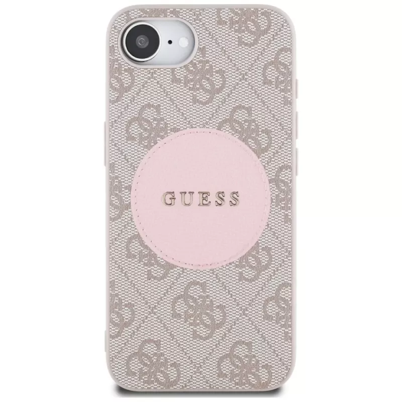 Θήκη Guess 4G Circle Classic Logo MagSafe για iPhone 16e - Ροζ