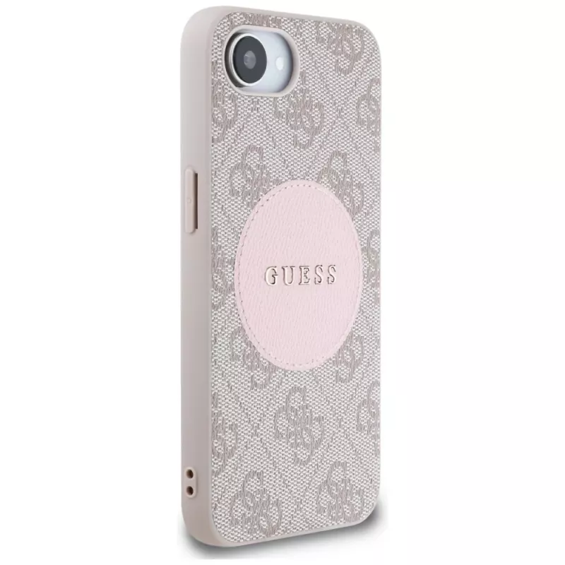 Θήκη Guess 4G Circle Classic Logo MagSafe για iPhone 16e - Ροζ
