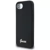 Θήκη Guess Silicone Script Metal Logo MagSafe για iPhone 16e (Μαύρο)