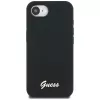 Θήκη Guess Silicone Script Metal Logo MagSafe για iPhone 16e (Μαύρο)