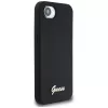 Θήκη Guess Silicone Script Metal Logo MagSafe για iPhone 16e (Μαύρο)