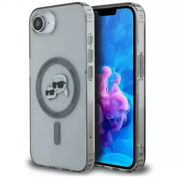 Θήκη KARL LAGERFELD IML Metal Karl & Choupette Heads MagSafe για iPhone 16e / 17e, Μαύρο