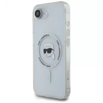 Θήκη Karl Lagerfeld IML Metal Karl Head MagSafe για iPhone 16e/17e Λευκό