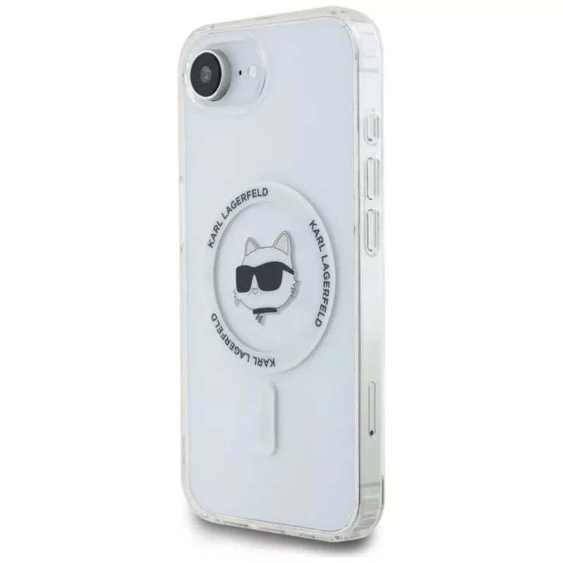 Θήκη KARL LAGERFELD IML Metal Choupette Head MagSafe για iPhone 16e / 17e Λευκό