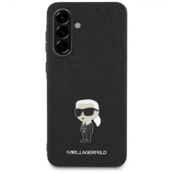 Πίσω κάλυμμα Karl Lagerfeld Fixed Glitter Ikonik Logo Metal Pin για Samsung Galaxy A56 5G (Μαύρο)