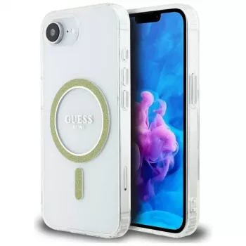 Guess IML Glitter Circle MagSafe Θήκη για iPhone 16e (Διάφανο)