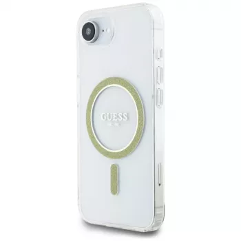 Guess IML Glitter Circle MagSafe Θήκη για iPhone 16e (Διάφανο)