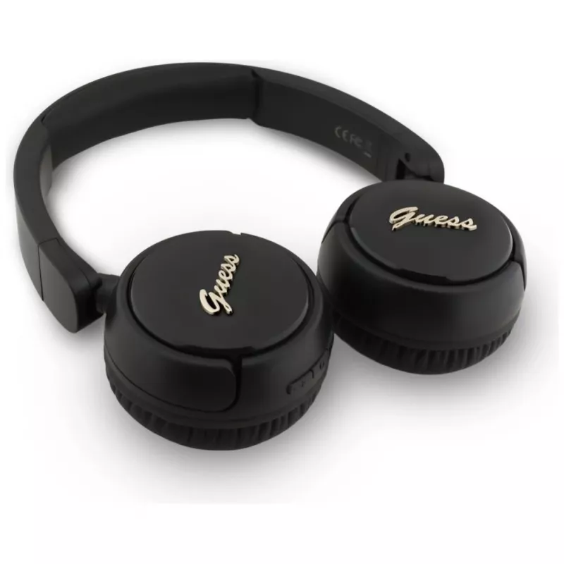 Guess Metal Logo Script Ασύρματα Bluetooth 5.3 Over-Ear Ακουστικά, Μαύρο