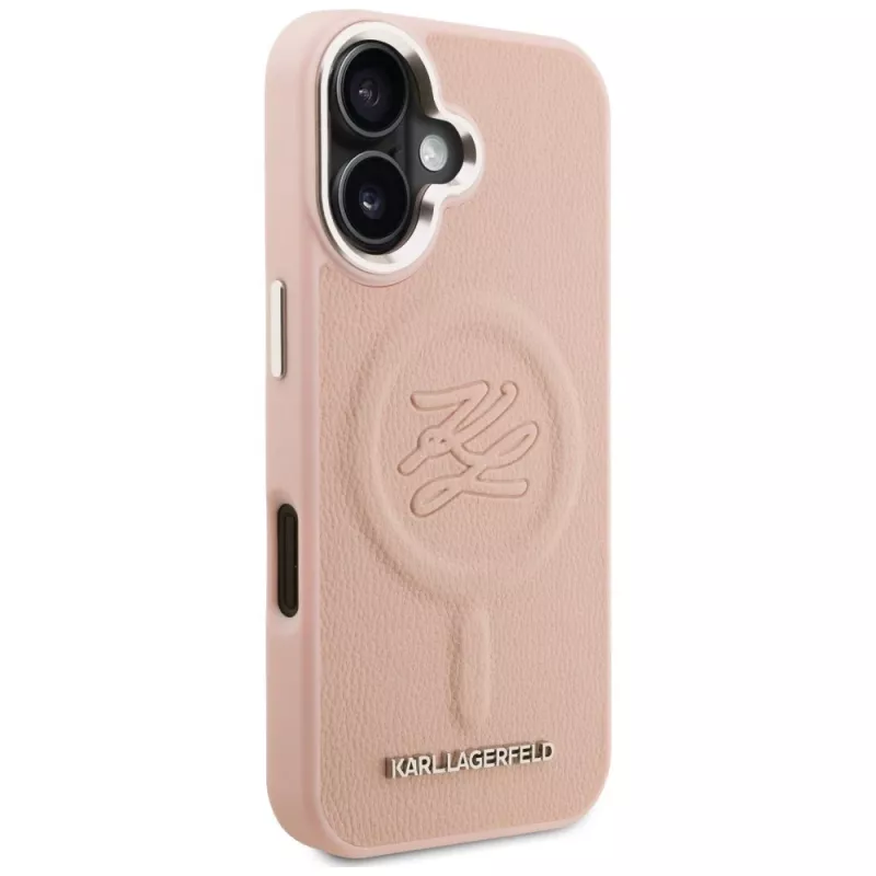 Karl Lagerfeld Initial & Metal Logo MagSafe Θήκη για iPhone 16 Ροζ
