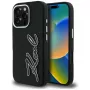 Karl Lagerfeld FW Grained Signature Logo Θήκη για iPhone 16 Pro, Μαύρο