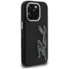 Karl Lagerfeld FW Grained Signature Logo Θήκη για iPhone 16 Pro, Μαύρο