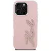 KARL LAGERFELD FW Grained Signature Logo Θήκη για iPhone 16 Pro Max Ροζ