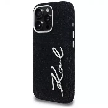 KARL LAGERFELD FW Jeans Signature Logo Θήκη για iPhone 16 Pro Max, Μαύρο