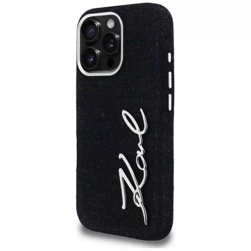 KARL LAGERFELD FW Jeans Signature Logo Θήκη για iPhone 16 Pro Max, Μαύρο