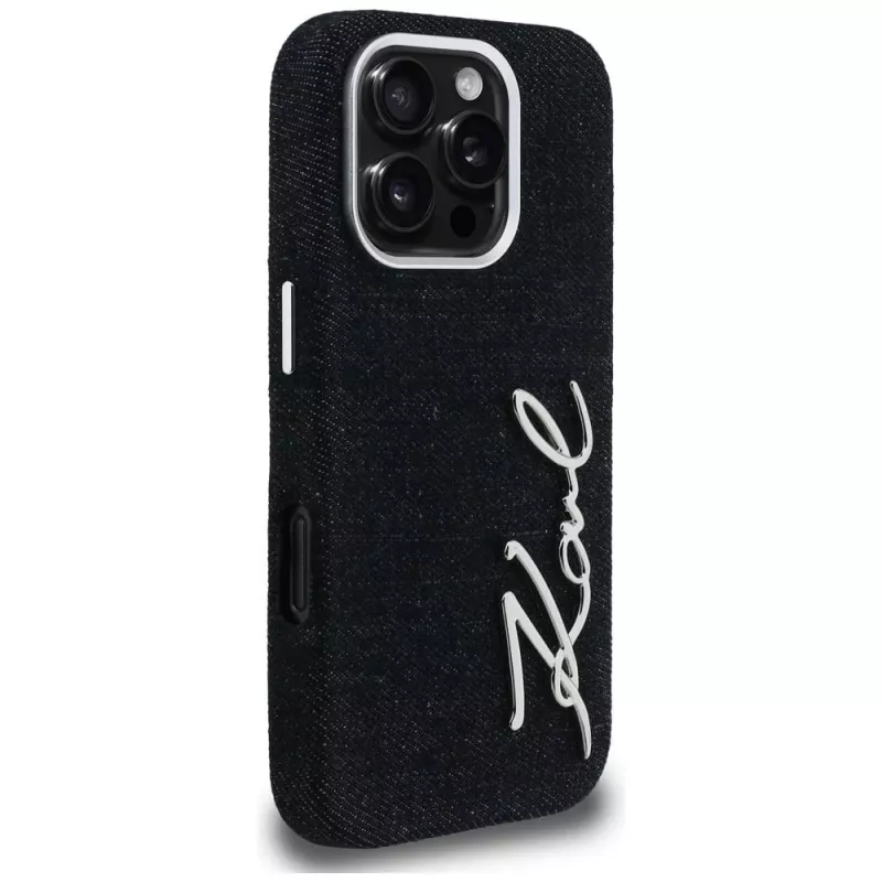 KARL LAGERFELD FW Jeans Signature Logo Θήκη για iPhone 16 Pro Max, Μαύρο