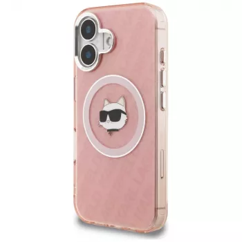 Karl Lagerfeld IML Choupette Head Logo MagSafe Θήκη για Apple iPhone 16, Ροζ