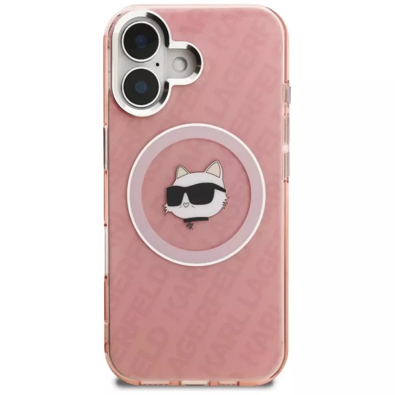 Karl Lagerfeld IML Choupette Head Logo MagSafe Θήκη για Apple iPhone 16, Ροζ
