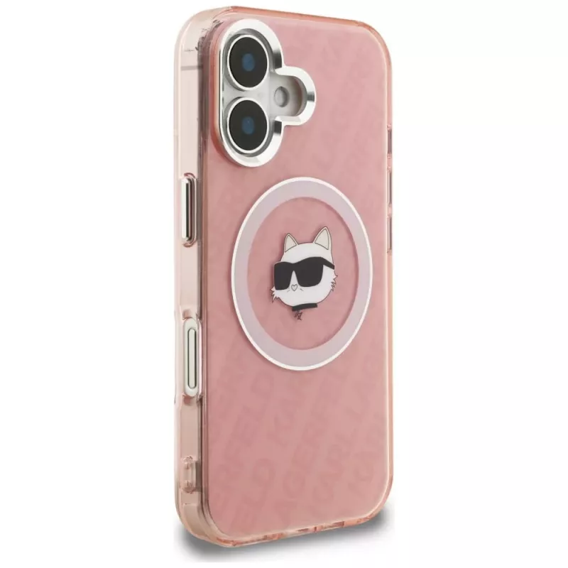 Karl Lagerfeld IML Choupette Head Logo MagSafe Θήκη για Apple iPhone 16, Ροζ