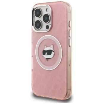 Karl Lagerfeld IML Choupette Head Logo MagSafe Θήκη για Apple iPhone 16 Pro, Ροζ