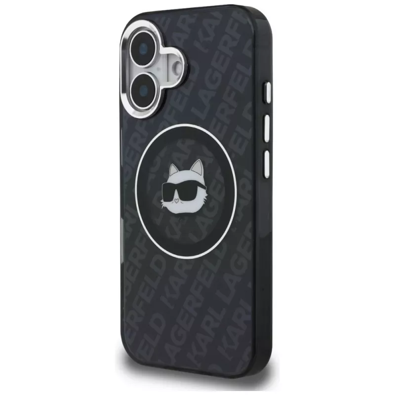 Karl Lagerfeld IML Choupette Head Logo MagSafe Θήκη για iPhone 16, Μαύρο