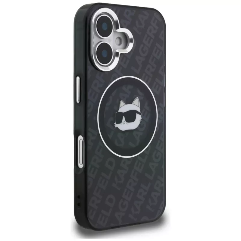 Karl Lagerfeld IML Choupette Head Logo MagSafe Θήκη για iPhone 16, Μαύρο