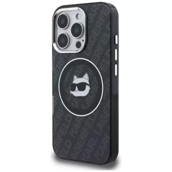 Karl Lagerfeld IML Choupette Head Logo MagSafe Θήκη για iPhone 16 Pro, Μαύρο