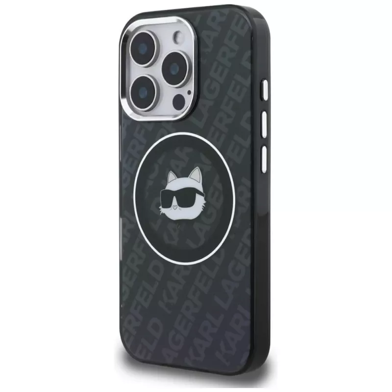 KARL LAGERFELD IML Choupette Head Logo MagSafe Θήκη για Apple iPhone 16 Pro Max, Μαύρο