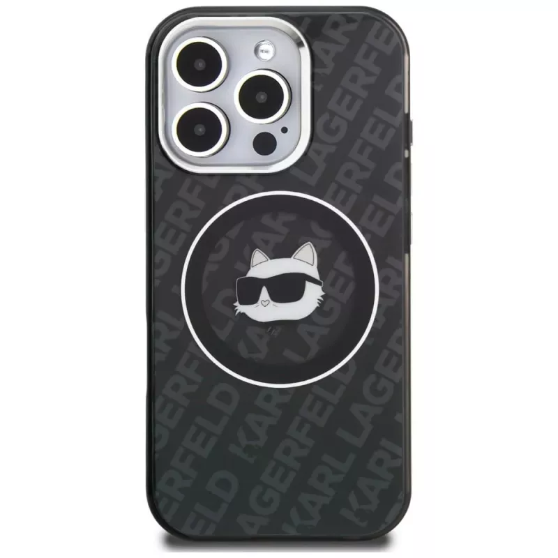 KARL LAGERFELD IML Choupette Head Logo MagSafe Θήκη για Apple iPhone 16 Pro Max, Μαύρο