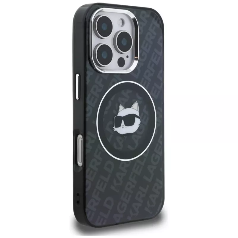KARL LAGERFELD IML Choupette Head Logo MagSafe Θήκη για Apple iPhone 16 Pro Max, Μαύρο