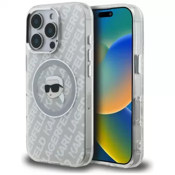 KARL LAGERFELD IML Karl Head Logo MagSafe Θήκη για Apple iPhone 16 Pro, Γκρι