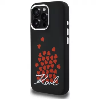 Karl Lagerfeld Silicone Heart SignLogo MagSafe Θήκη για iPhone 16 Pro Μαύρο