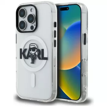 Karl Lagerfeld IML Karl Sketch Logo MagSafe Θήκη για iPhone 16 Pro Max, Διάφανο