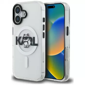 Karl Lagerfeld IML Choupette Sketch Logo MagSafe Θήκη για iPhone 16, Διάφανο