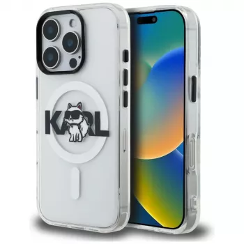 KARL LAGERFELD IML Choupette Sketch Logo MagSafe Θήκη για iPhone 16 Pro Max, Διάφανο