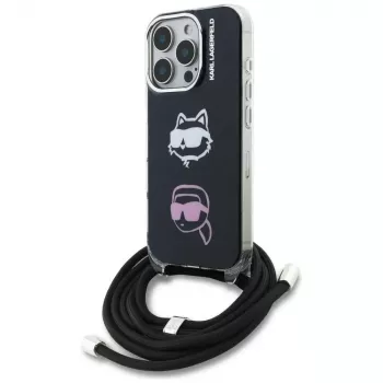 KARL LAGERFELD IML Crossbody Θήκη για iPhone 16 Pro, Μαύρο