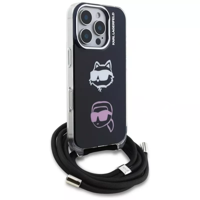 KARL LAGERFELD IML Crossbody Θήκη για iPhone 16 Pro, Μαύρο