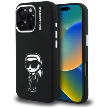 KARL LAGERFELD Silicone Karl Sketch MagSafe Θήκη για Apple iPhone 16 Pro Max, Μαύρο