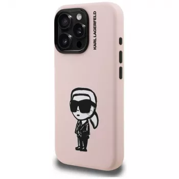 KARL LAGERFELD Silicone Karl Sketch MagSafe Θήκη για iPhone 16 Pro Ροζ
