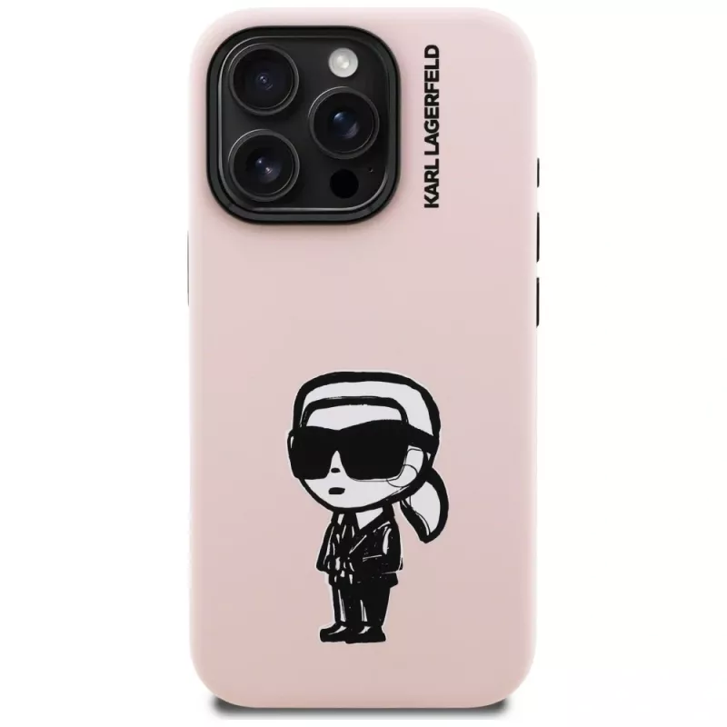 KARL LAGERFELD Silicone Karl Sketch MagSafe Θήκη για iPhone 16 Pro Max Ροζ