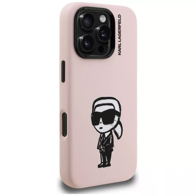 KARL LAGERFELD Silicone Karl Sketch MagSafe Θήκη για iPhone 16 Pro Max Ροζ