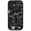 KARL LAGERFELD Grained Pattern & Logo MagSafe Θήκη για iPhone 16, Μαύρο