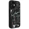 KARL LAGERFELD Grained Pattern & Logo MagSafe Θήκη για iPhone 16, Μαύρο