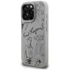 KARL LAGERFELD Grained Pattern & Logo MagSafe Θήκη για Apple iPhone 16 Pro Max - Γκρι