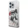 KARL LAGERFELD Liquid Glitter Choupette Logo Θήκη για iPhone 16 Pro, Διάφανο