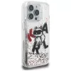 KARL LAGERFELD Liquid Glitter Choupette Logo Θήκη για iPhone 16 Pro, Διάφανο