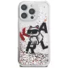 Karl Lagerfeld Liquid Glitter Choupette Logo Θήκη για Apple iPhone 16 Pro Max, Διάφανο