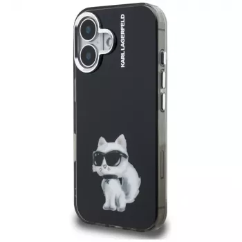 Karl Lagerfeld IML Aquarelle Choupette & Logo Θήκη για iPhone 16, Μαύρο