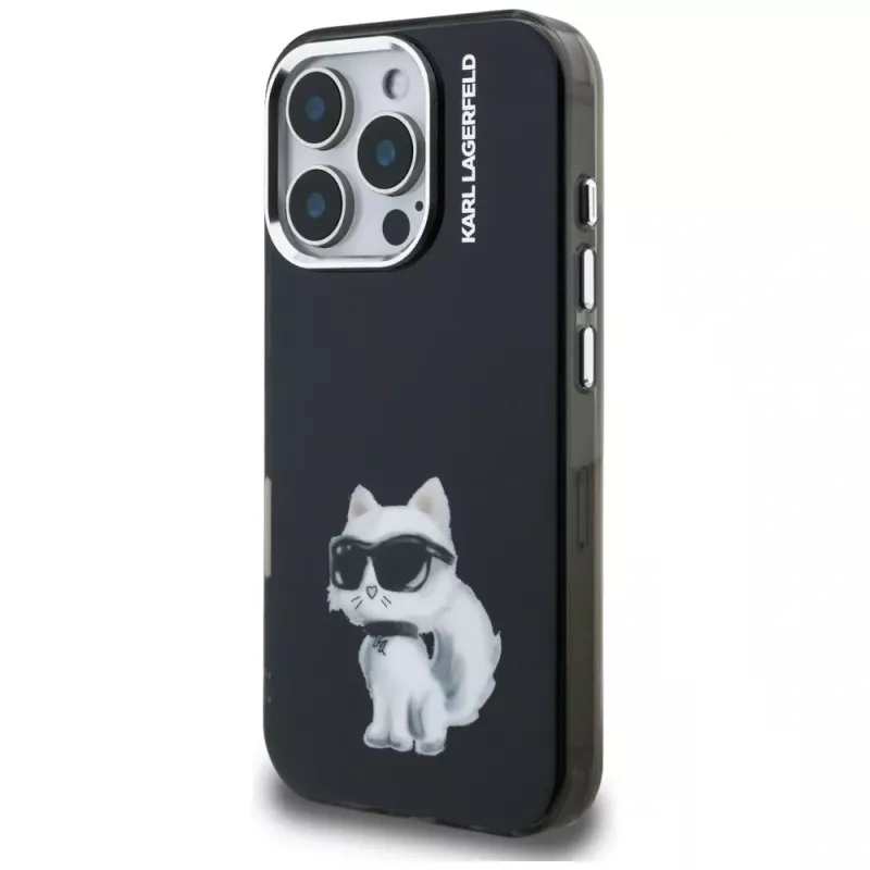 Karl Lagerfeld IML Aquarelle Choupette & Logo Θήκη για iPhone 16 Pro Max Μαύρο