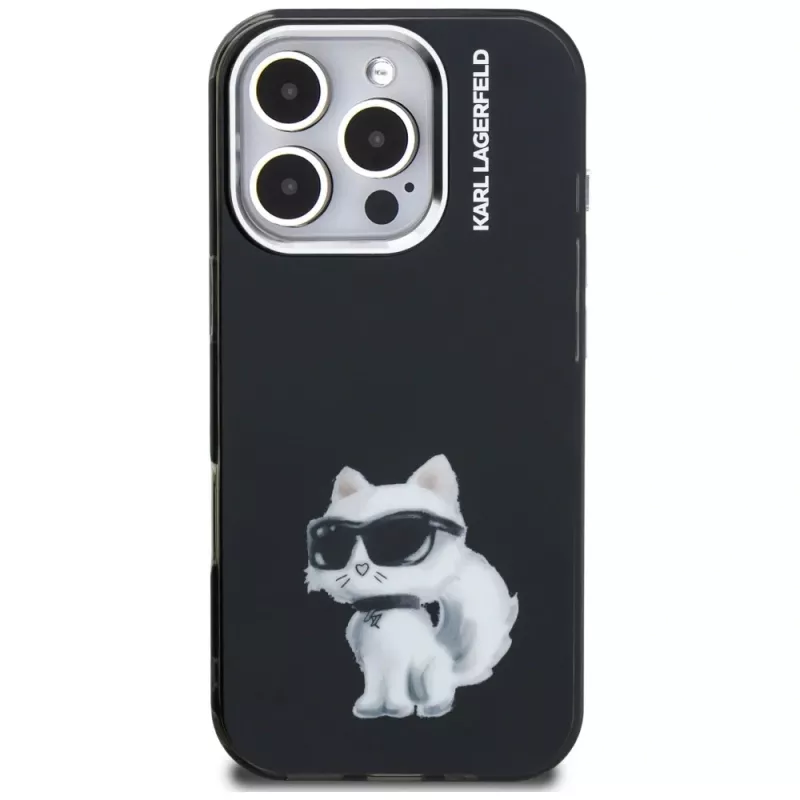 Karl Lagerfeld IML Aquarelle Choupette & Logo Θήκη για iPhone 16 Pro Max Μαύρο