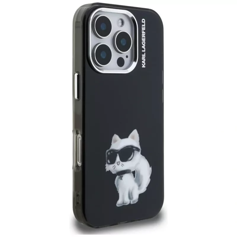 Karl Lagerfeld IML Aquarelle Choupette & Logo Θήκη για iPhone 16 Pro Max Μαύρο